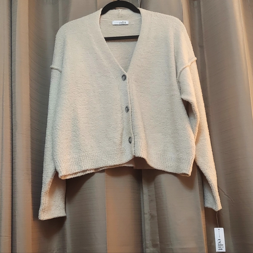 NWT Natori Edit Luna Mellow Cropped Cardigan Size Large - Picture 2 of 8